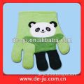 Panda Shaped Green Cloth Five Fingers Gloves Bath